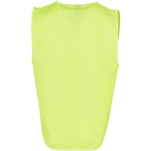 A bright yellow Hi-Vis safety vest with an ID pocket, featuring a simple back design and no visible logos.