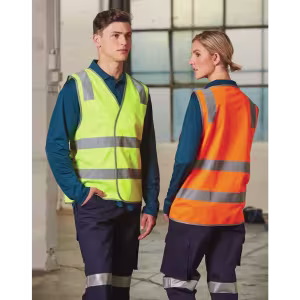 Hi Vis Safety Vest With Shoulder Reflective Tapes - Image 9