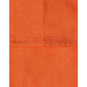 An orange fabric swatch featuring a close-up of stitching details, ideal for workwear applications.