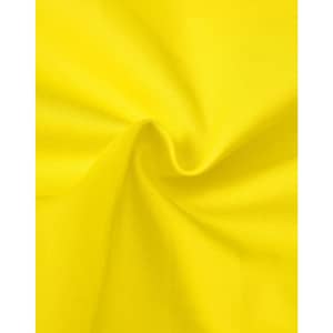 A close-up of bright yellow fabric, displaying a smooth, textured surface suitable for work shirts.