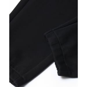 Black unisex sweatpants featuring a soft fabric with a cuffed hem and subtle branding detail.