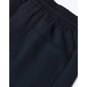 Unisex Airlayered CVC sweatpants in navy blue, featuring an elastic waistband and a back pocket.
