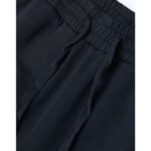 Unisex airlayered CVC sweatpants in navy blue with an elastic waistband and drawstring detail.