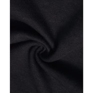 A close-up of black poly/cotton terry fabric, displaying a soft, textured surface.