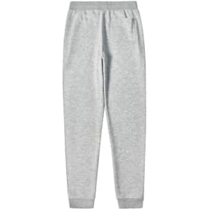 Light grey adults' poly/cotton terry sweat pants with an elasticised waistband and cuffs. Features two side pockets.