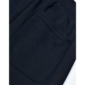 Dark blue kids' poly/cotton terry sweat pants featuring a single patch pocket on the side.