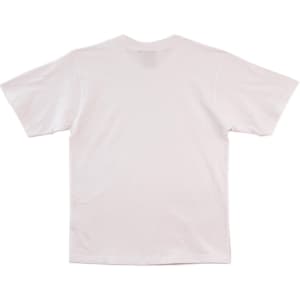 A white premium tee with a standard fit, featuring a blank back and no visible branding.