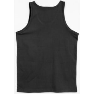 A black men's cotton singlet with a simple design and no visible branding.