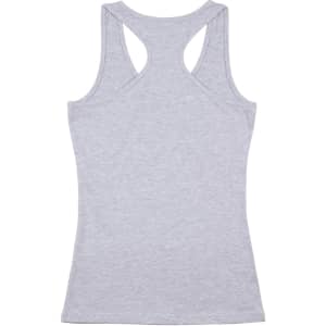 A grey ladies' fitted stretch singlet with a racerback design and no visible logos or branding.