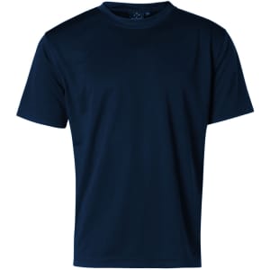 A black short sleeve t-shirt for kids, featuring a simple design and a logo on the label.