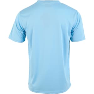 A light blue men's short sleeve tee made from Cooldry fabric, featuring a simple design and a logo.