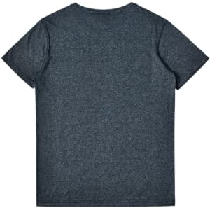 A men's cool heather short-sleeve tee in a dark grey hue, featuring a smooth, soft texture and a logo.