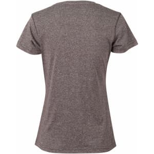 A heathered grey ladies' short-sleeve T-shirt with a fitted design and no visible logos.