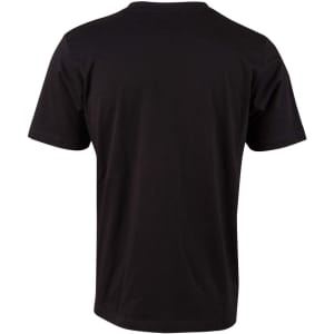 A black kid's cotton semi-fitted tee with short sleeves, featuring a plain back design.