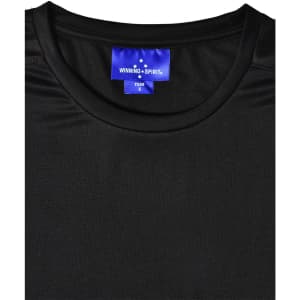 A black men's ultra-lightweight short sleeve performance t-shirt featuring a branded tag.