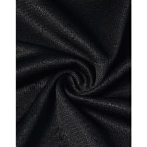 A close-up of black fabric with a textured finish, showcasing a spiral pattern. It appears lightweight and breathable.