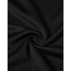 A black, lightweight fabric displaying a smooth, textured surface in a swirling design. The material is versatile and breathable.