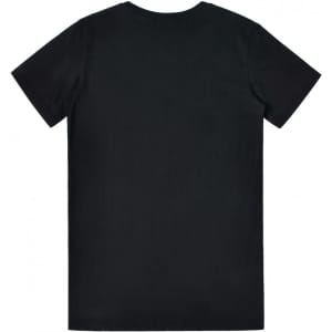 A black men's premium cotton t-shirt with a classic short-sleeve design and a plain back.