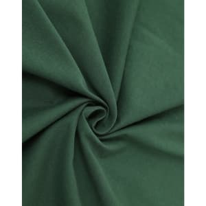 A close-up of dark green cotton fabric featuring a smooth, soft texture. The fabric is gently folded in a spiral.