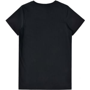 A black ladies' premium cotton t-shirt with a classic short sleeve cut and a plain back design.