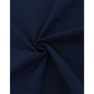 A close-up of navy cotton fabric, highlighting its soft texture and smooth finish. The fabric is suitable for T-shirts.