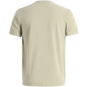A light khaki men's premium cotton t-shirt featuring a classic short sleeve design and a simple back view.