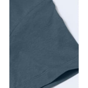 A men's premium cotton short-sleeve T-shirt in a soft blue shade, featuring stitched detailing and a logo.