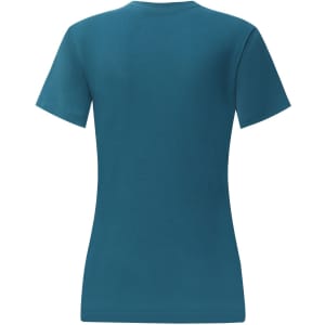 A teal ladies' premium cotton short-sleeve tee shirt with a fitted design and no visible branding.