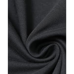 A close-up of black premium cotton fabric, showing its soft texture and fine weave. The fabric has a slight sheen.