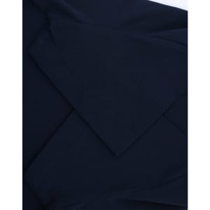 A navy blue ladies' premium cotton short-sleeve tee shirt featuring a logo.