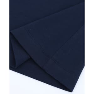 A navy blue premium cotton short-sleeve tee shirt with neatly finished seams. It features a logo.