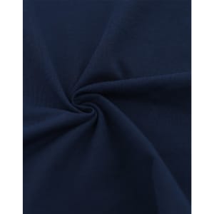 A close-up of navy blue fabric showcasing a soft, premium cotton texture with a spiral design.