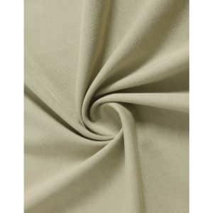 A close-up view of light beige fabric, showcasing its soft texture and smooth finish, suitable for a premium tee shirt.