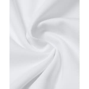 A close-up of white cotton fabric, showcasing its soft texture and smooth weave, with a slight twist.