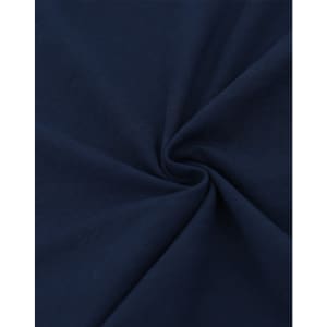 A close-up of navy blue cotton fabric, showcasing a smooth and soft texture with a spiral pattern.