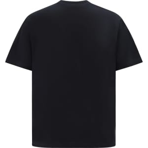 A black unisex heavy cotton oversized tee with a plain back and a simple design. It has a logo on the label.