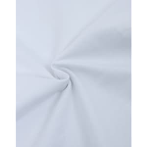 A close-up of white fabric, showcasing its heavy cotton texture and smooth surface. The fabric is gathered in a swirl.
