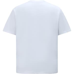 A white unisex heavy cotton oversized tee with short sleeves and a plain back.