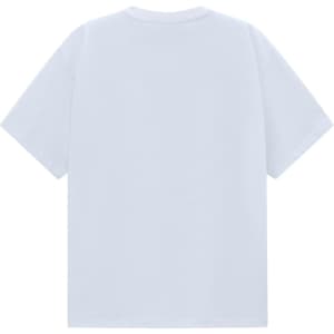 A white unisex heavy cotton oversized tee with short sleeves and a plain back.