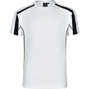 Men's Truedry Fashion S/S T-shirt in white with black accents and a logo on the label.