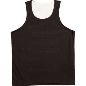 A black adults' basketball singlet featuring a lightweight design and a visible logo on the front.