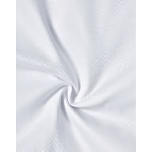A close-up view of white fabric with a subtle texture, showing a spiral pattern in the material.