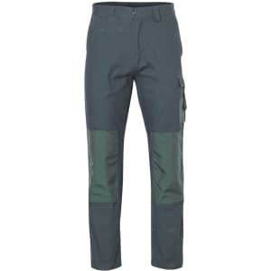 Heavy Duck Weave Dura-Wear Work Pant in dark green with additional paneling and cargo pockets. Features a logo.