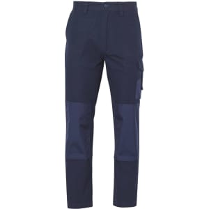 Heavy Duck Weave Dura-Wear Work Pant in navy, featuring cargo pockets and reinforced panels for durability.