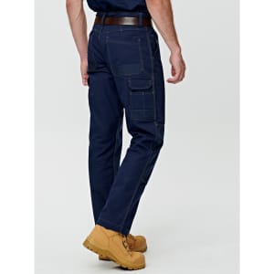 Lightweight semi-fitted Cordura work pants in navy blue, featuring multiple pockets and a branded logo.