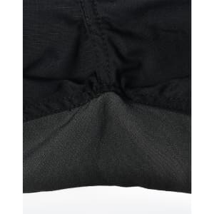 A close-up of black Rip-Stop Poly/Cotton Stretch Work Pants highlighting the fabric texture and stitching details.