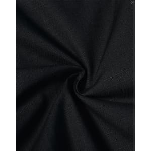 A close-up of black fabric showcasing a rip-stop texture, suitable for work shorts. The material has a soft, stretchy quality.