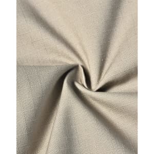 A close-up of rip-stop fabric in a light beige colour, featuring a textured weave. The image displays the fabric's flexibility.