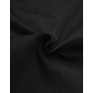 Black cotton stretch ripstop fabric featuring a textured weave, suitable for workwear applications.