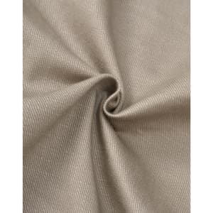 A close-up of beige cotton stretch ripstop fabric, displaying a textured weave and a smooth finish.